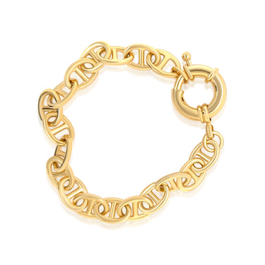 Gold Clasp Mariner Link Bracelet